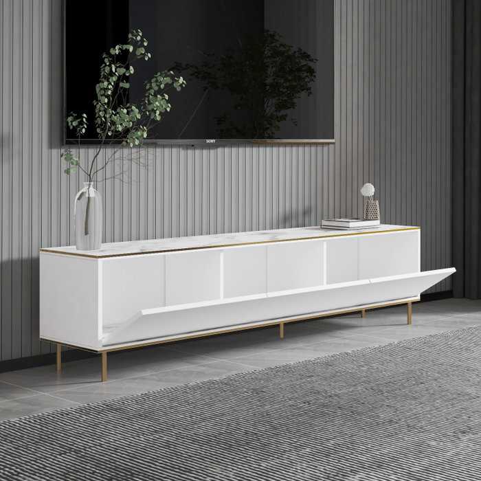 Hanah Home Soporte de TV Imaj - Marble, White